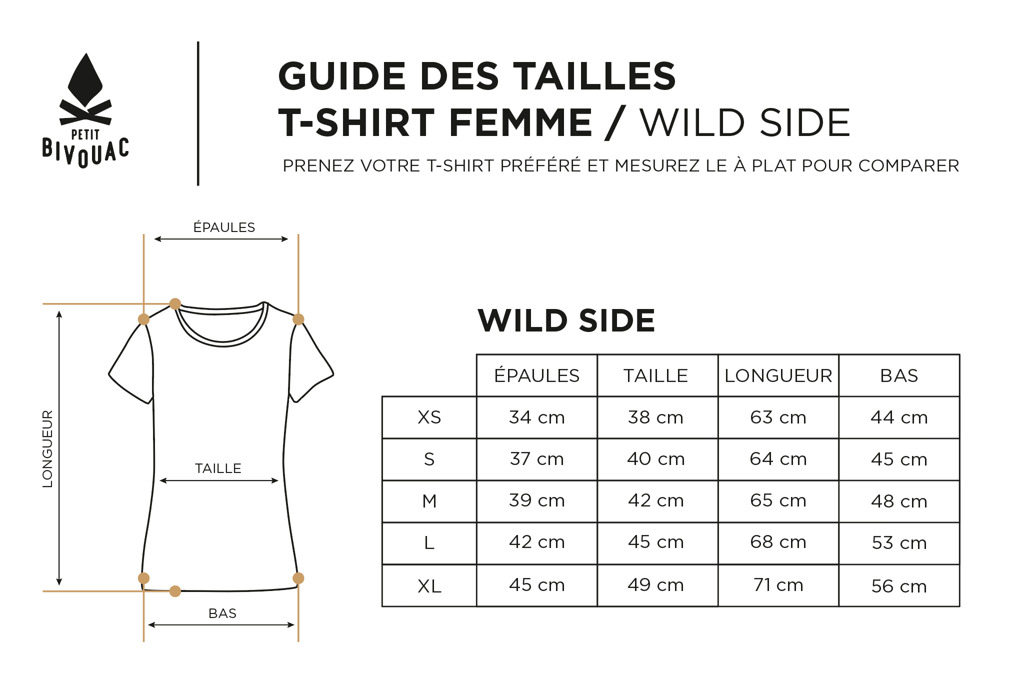 taille t shirt femme